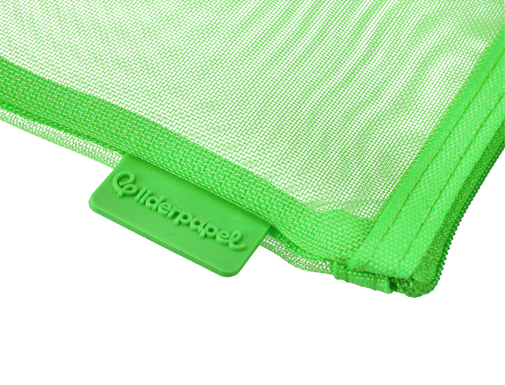 POCHETTE ZIP LIDERPAPEL A4 MULTIUSAGE FERMETURE ECLAIR POLYESTER TRANSPIRABLE COLORIS VERT PASTEL