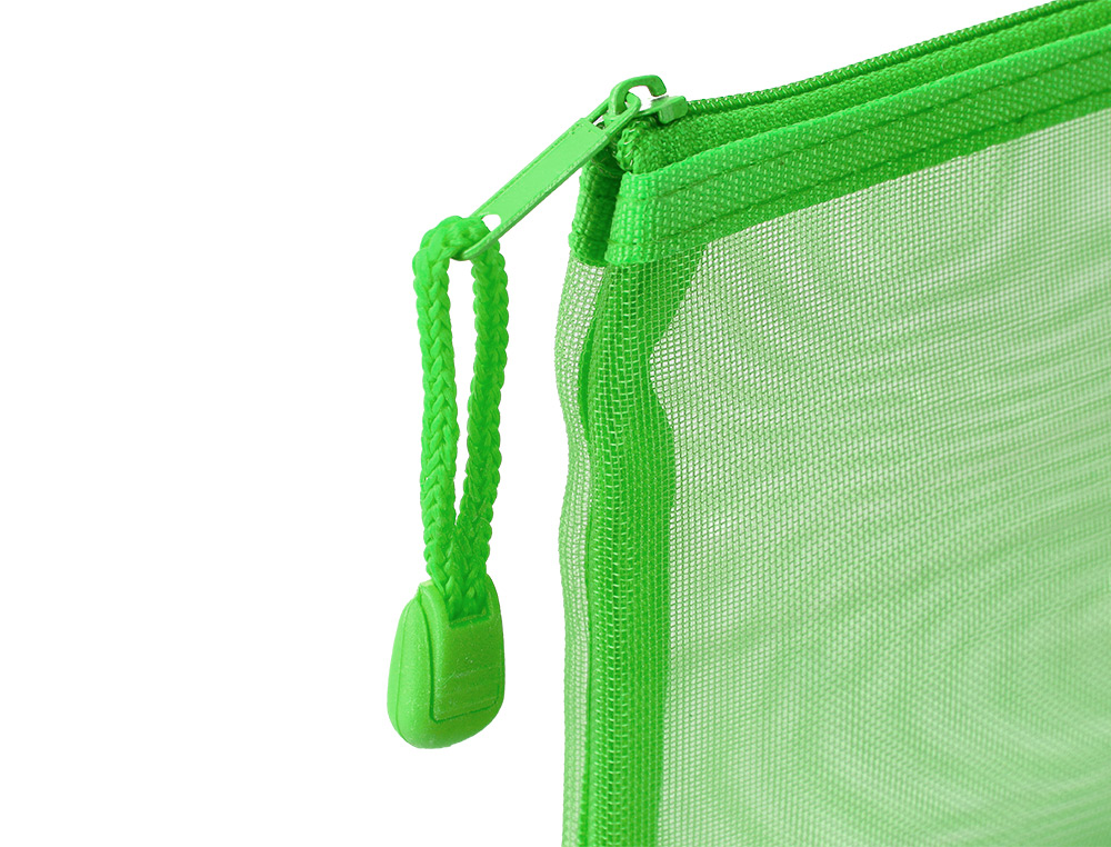 POCHETTE ZIP LIDERPAPEL A4 MULTIUSAGE FERMETURE ECLAIR POLYESTER TRANSPIRABLE COLORIS VERT PASTEL