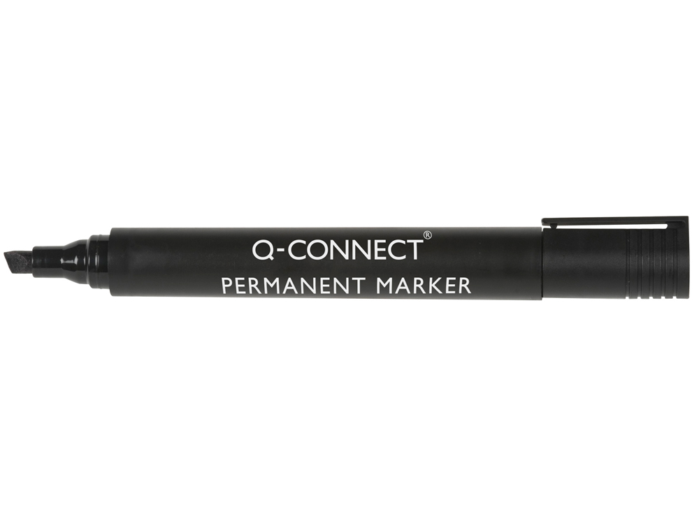 MARQUEUR Q-CONNECT PERMANENT POINTE BISEAUTE TRAC 5MM RSISTANTE CORPS PLASTIQUE COLORIS NOIR
