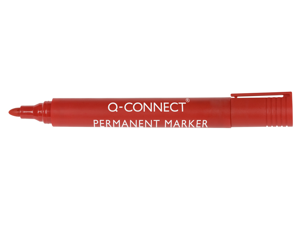 MARQUEUR Q-CONNECT PERMANENT POINTE OGIVE TRAC 3MM RSISTANTE CORPS PLASTIQUE COLORIS ROUGE