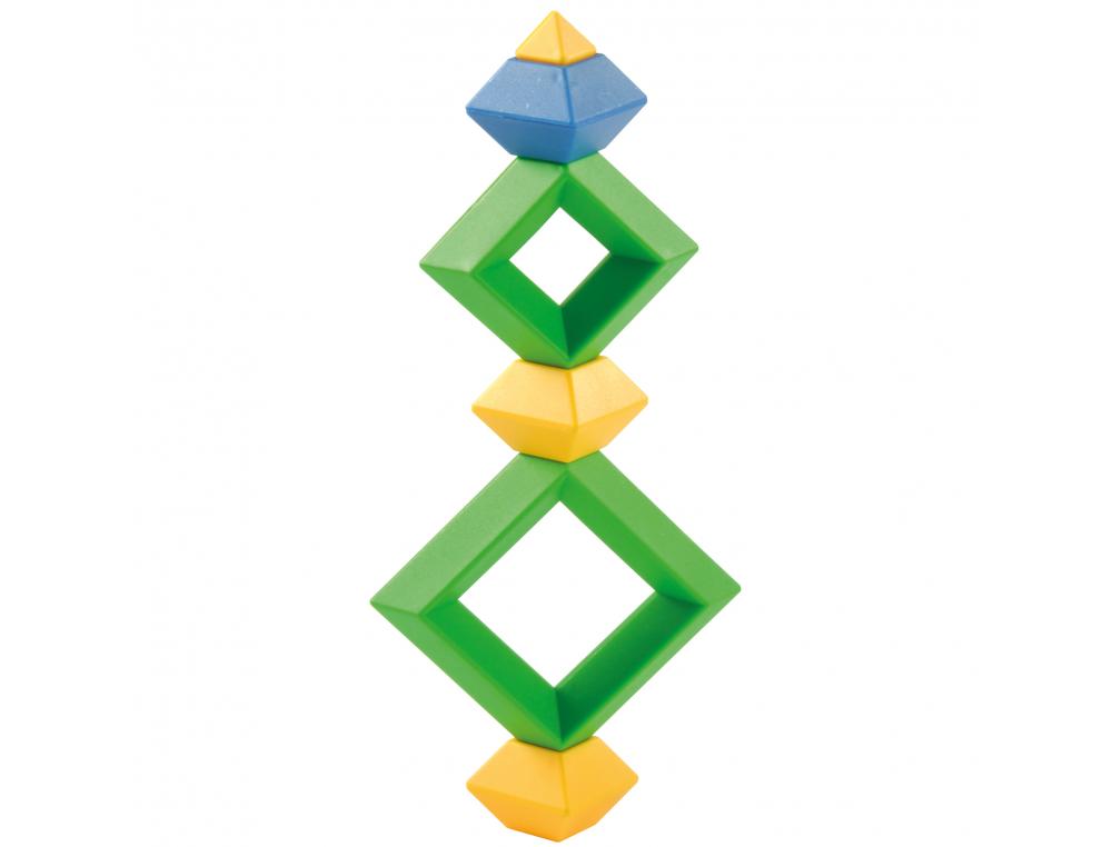 SET DE CONSTRUCTION PYRAMIDE EDUPLAY PUZZLE LES ANGLES SE  JUXTAPOSENT 12 PYRAMIDES DE 5 ELEMENTS 6 COLORIS