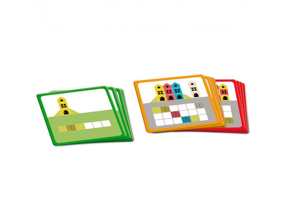 SYMETRIE ET SPATIALISATION GOULA LOGIC CITY JEU EN 3D REPRODUCTION CONSTRUCTIONS 14 PIECES EN BOIS 45 CARTES 3
