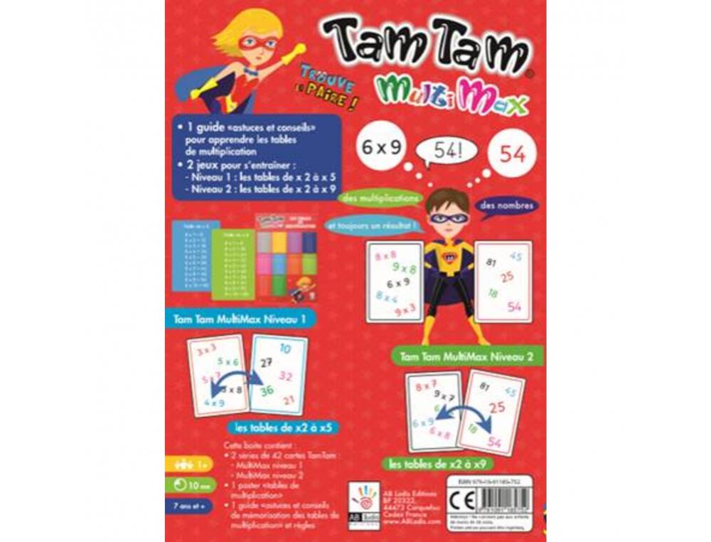JOUER AVEC LES CHIFFRES AB LUDIS TAM TAM COFFRET         MULTIMAX 2 JEUX NIV 1 ET 2    INTERET PEDAGOGIQUE