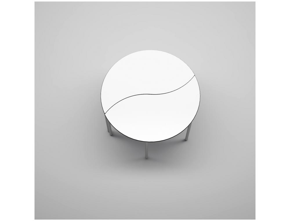 TABLE MIRPLAY DEMI LUNE METAL 130X73CM MATERNELLE