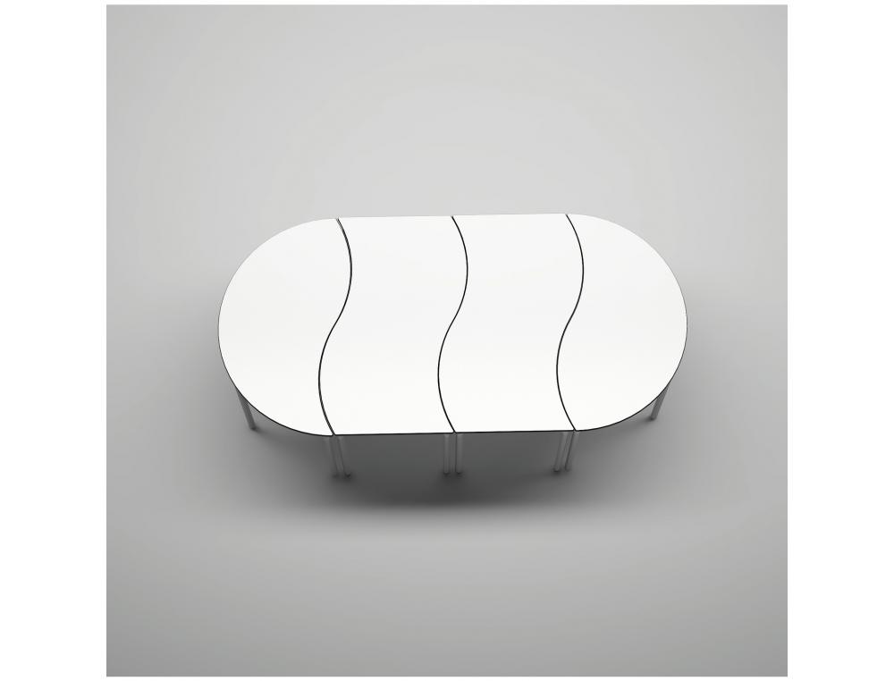 TABLE MIRPLAY DEMI LUNE METAL 130X73CM MATERNELLE