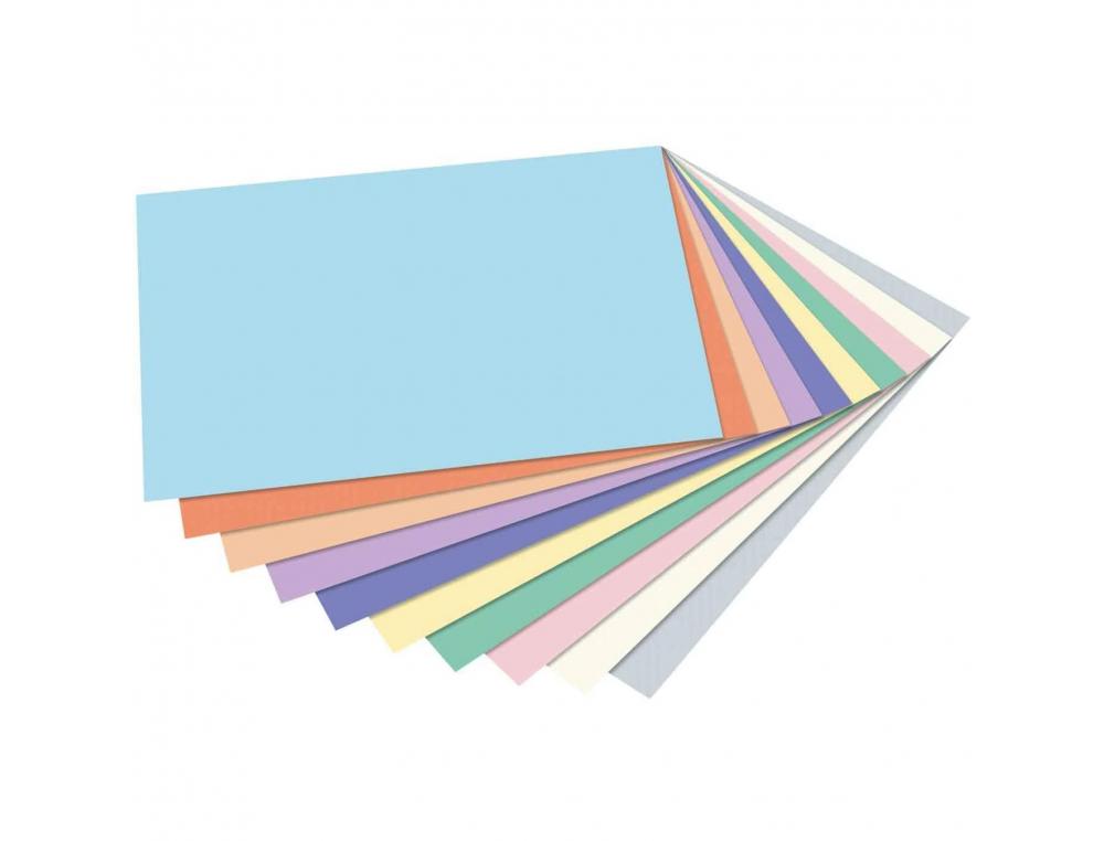 LOT DE PAPIER DESSIN FOLIA LISSE COULEUR A4 21X 29,7CM 130G 100 FEUILLES COLORIS PASTELS ASSORTIS