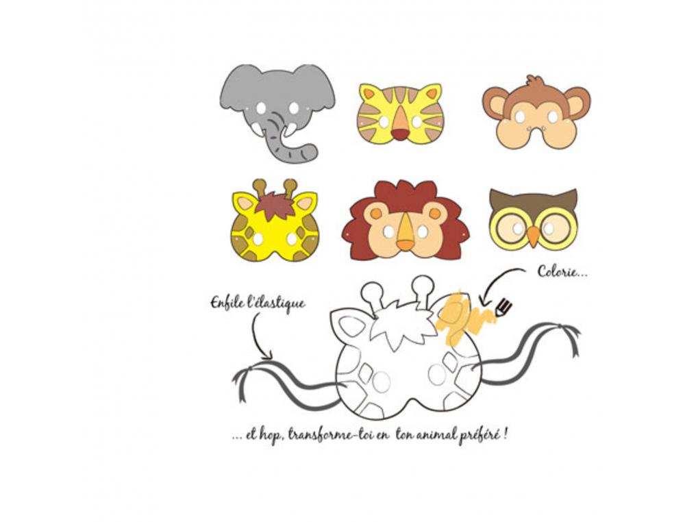 LOT MASQUES ANIMAUX GRAINE CREATIVE CARTON 6 UNITES      ASSORTIS