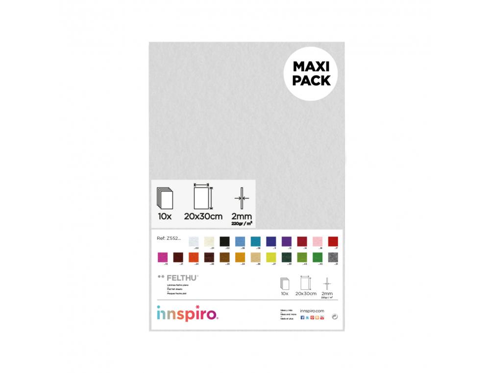 FEUTRINE INNSPIRO NON ADHESIVE 20X30CM 2MM COLORIS  BLANC LOT DE 10 COUPONS