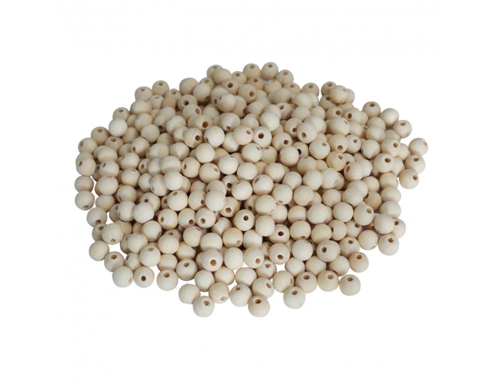 PERLE BOIS RONDE DIAMETRE 10MM COLORIS NAUREL LOT DE 1100 PERLES