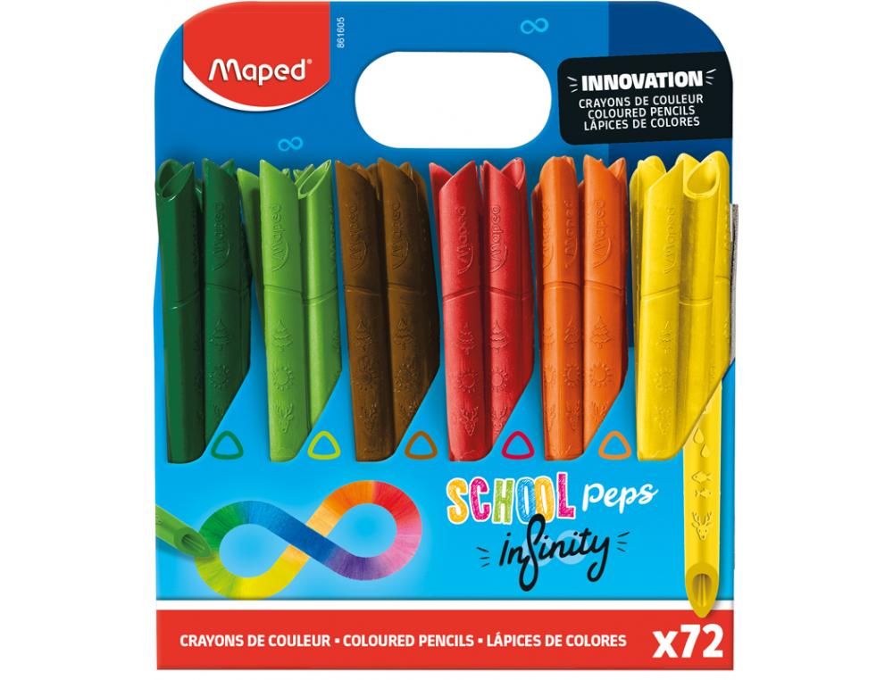 CRAYON COULEUR INFINITY MAPED CORPS TRIANGULAIRE COLORIS    ASSORTIS POT 72 UNITES