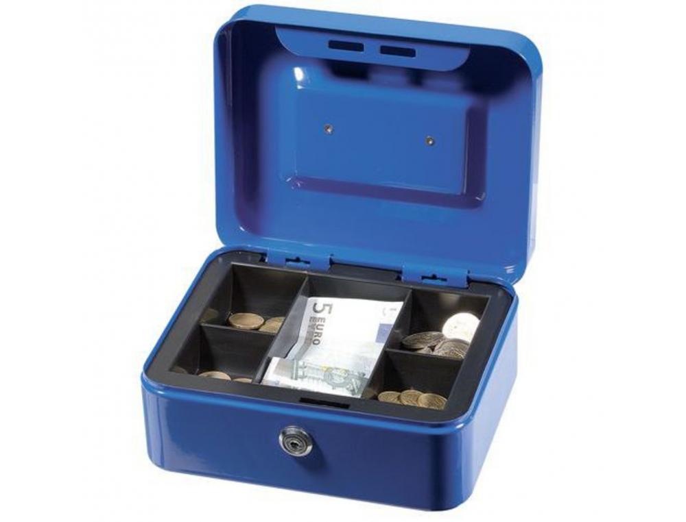CAISSE A MONNAIE WONDAY EN METAL AVEC CASIER AMOVIBLE    SERRURE A CYLINDRE COLORIS    BLEUE