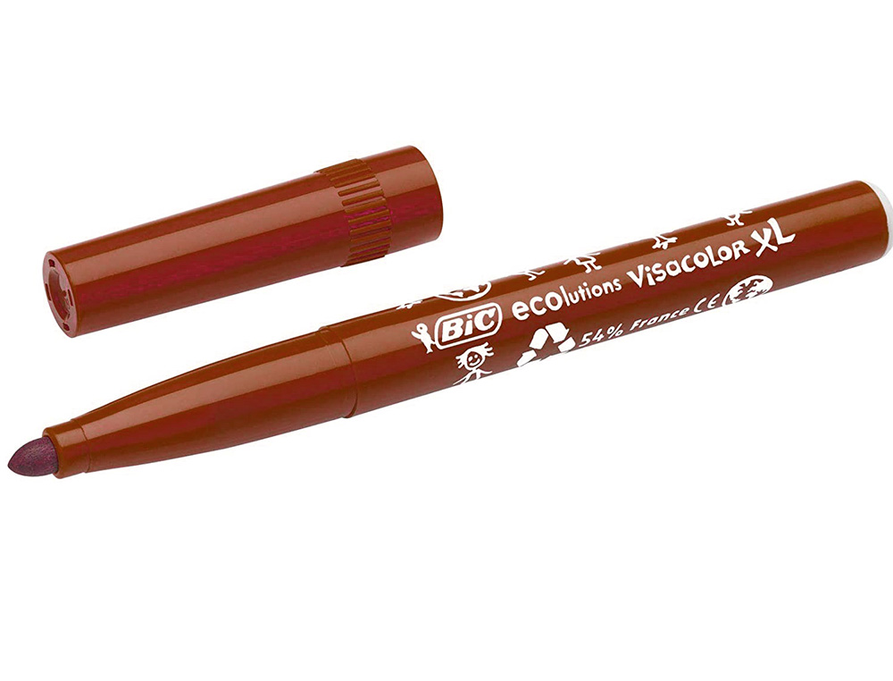 FEUTRE BIC KIDS VISACOLOR XL ENCRE LAVABLE POINTE LARGE BLOQUEE COLORIS BRUN