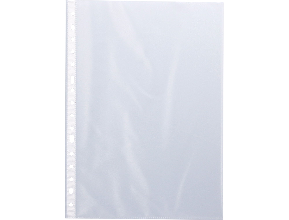 POCHETTE Q-CONNECT POLYPROPYLNE GRAIN 5/100E ECO PERFORE ANTISTATIQUE A4 210X297MM SACHET 100 UNITS