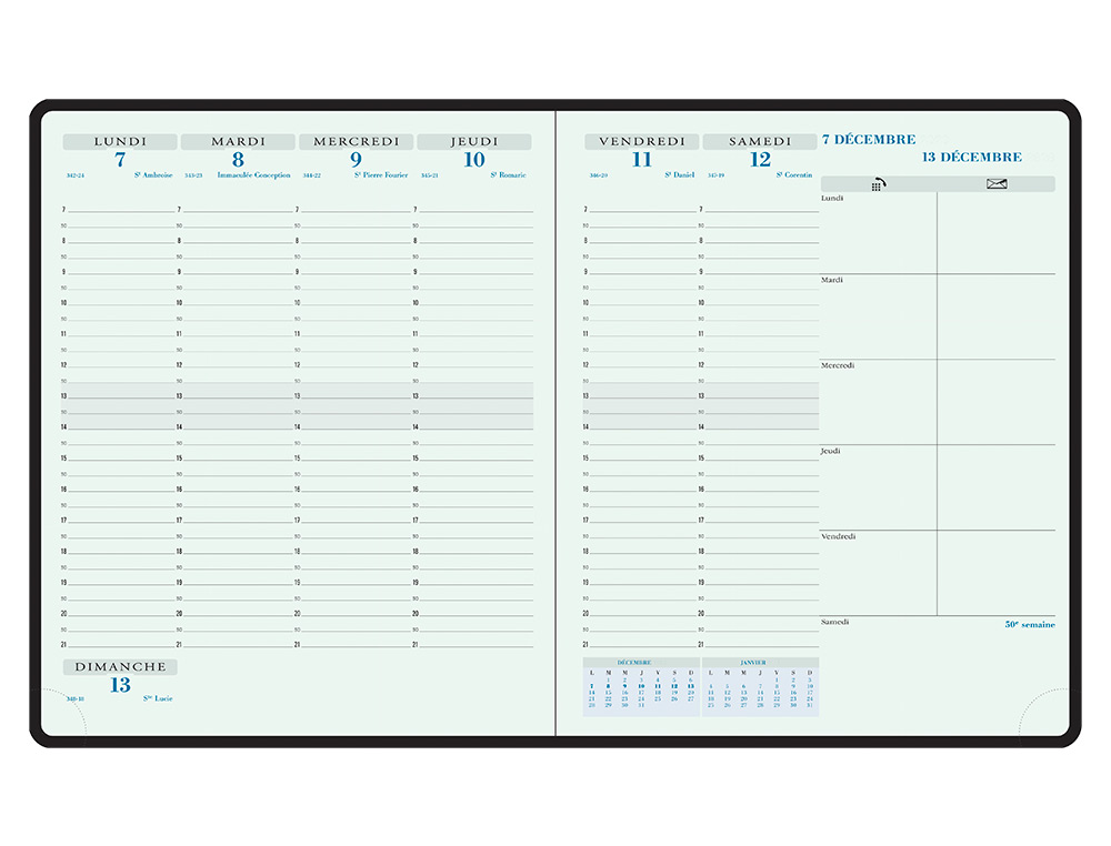 AGENDA EXACOMPTA BROCH HORIZONS 27 SEMAINIER COUVERTURE PLASTIQUE BARBARA 1 SEMAINE 2 PAGES 210X270MM COLORIS ASSORTIS
