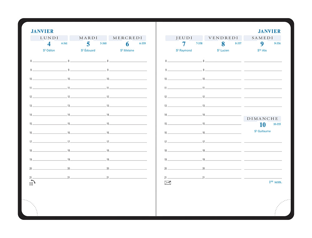 AGENDA EXACOMPTA POCHE HORIZON 13 SEMAINIER BARBARA COUVERTURE AMOVIBLE 1 SEMAINE 2 PAGES 90X130MM COLORIS ASSORTIS
