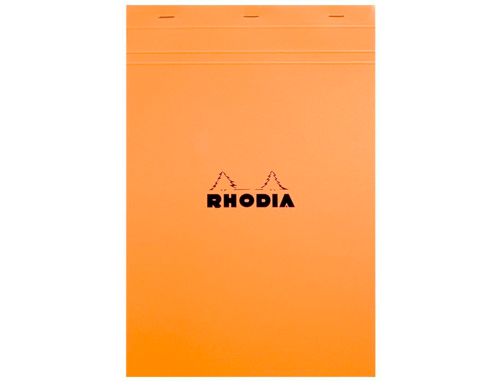 BLOC BUREAU RHODIA A7+ PAPIER VLIN SURFIN COUVERTURE ENDUITE ENVELOPPANTE 85X120MM 80F DTACHABLES 80G 5X5MM ORANGE