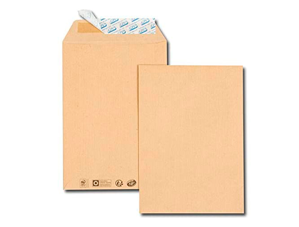 POCHETTE GPV DOS CARTON 500G KRAFT BLOND 120G ANTI-PLI 24 260X330MM BOTE 100 UNITS