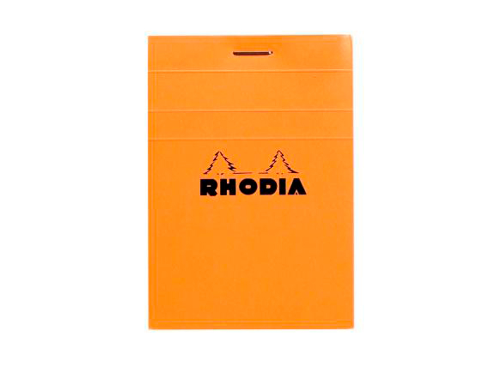 BLOC BUREAU RHODIA A7 PAPIER VÉLIN SURFIN COUVERTURE ENDUITE ENVELOPPANTE 74X105MM 80F DÉTACHABLES 80G 5X5MM ORANGE