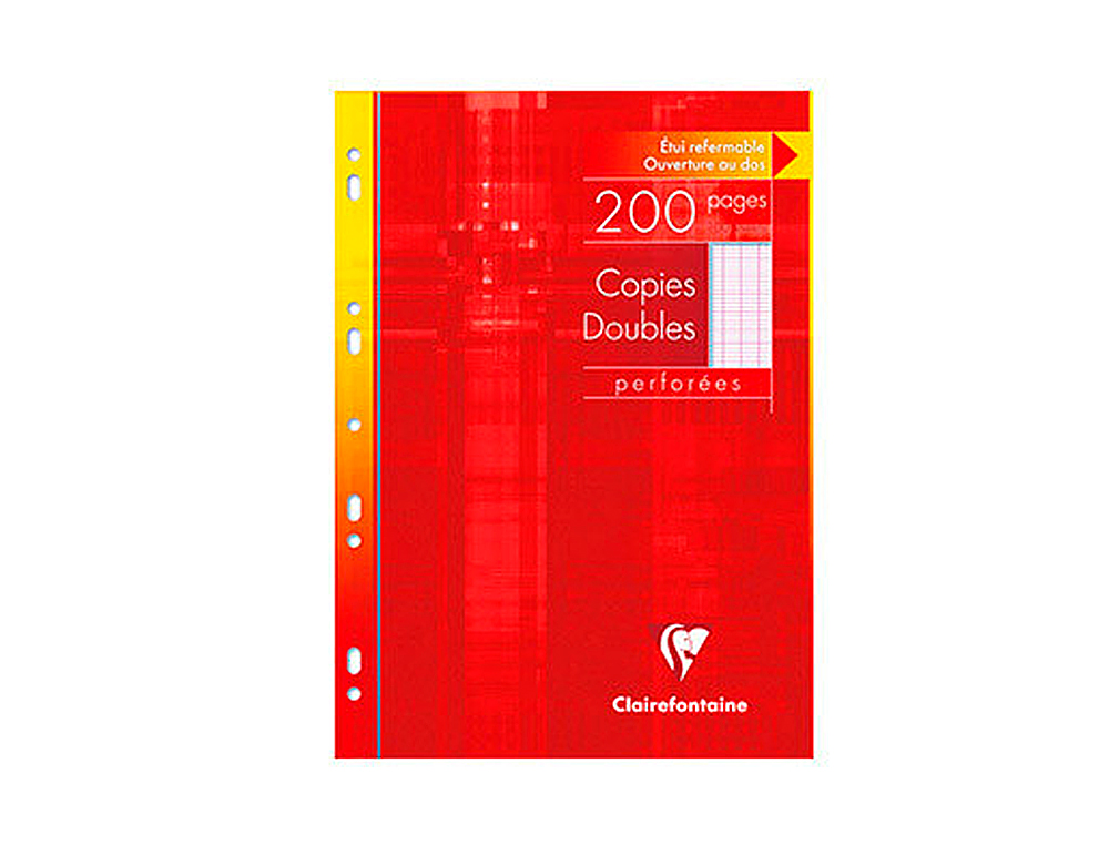 COPIE DOUBLE CLAIREFONTAINE A4 210X297MM PAPIER VÉLIN VELOUTÉ 100P 90G SÉYÈS PERFORÉES ÉTUI VERNI