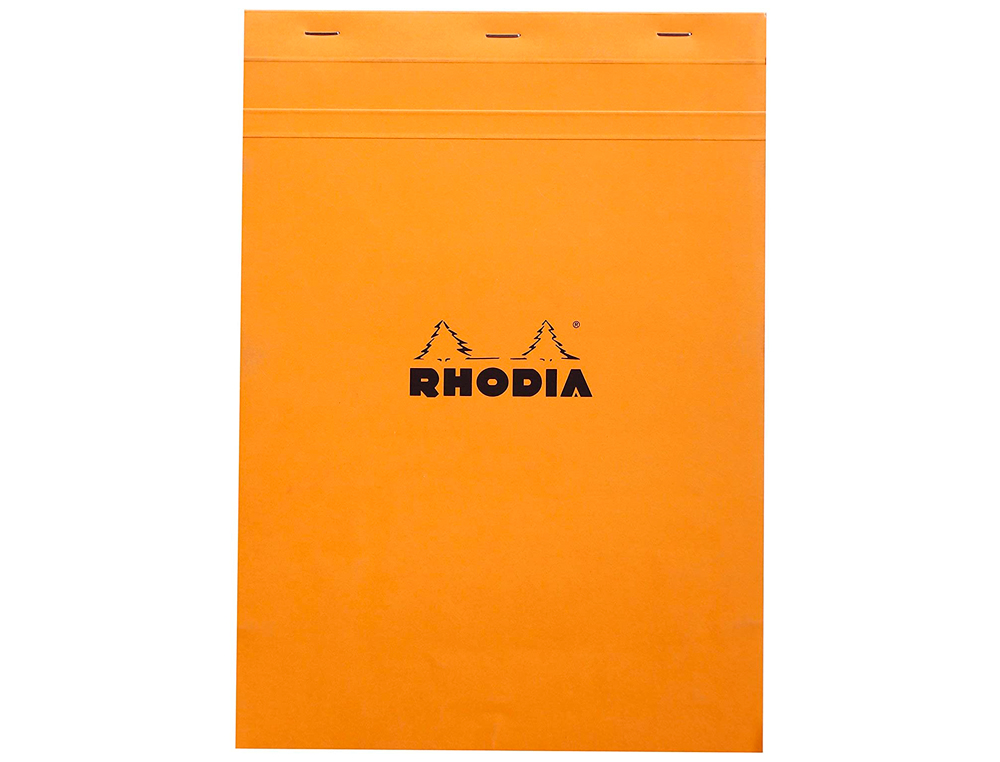 BLOC BUREAU RHODIA A4 PAPIER VLIN SURFIN COUVERTURE ENDUITE ENVELOPPANTE 210X297MM 80F DTACHABLES 80G 5X5MM ORANGE