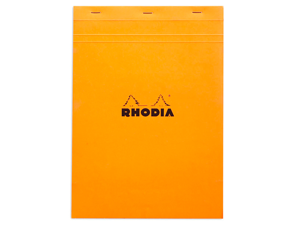 BLOC BUREAU RHODIA A4+ PAPIER VLIN SURFIN COUVERTURE ENDUITE ENVELOPPANTE 210X320MM 80F DTACHABLES 80G SYS ORANGE