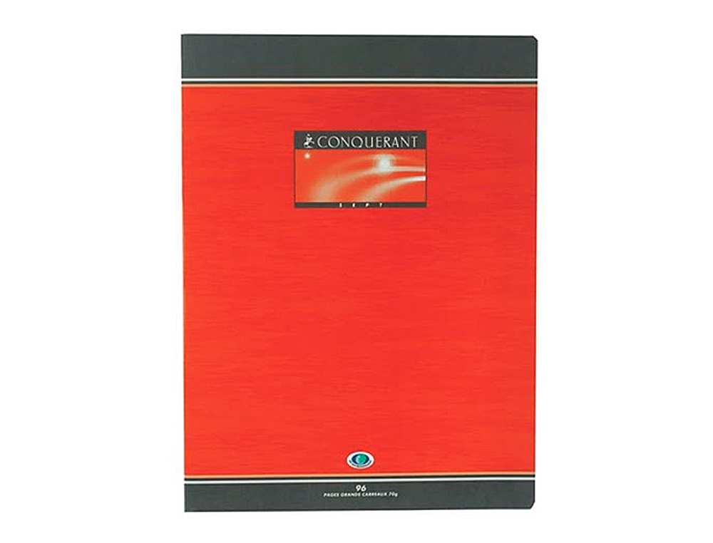 CAHIER BROCH CONQURANT SEPT COUVERTURE OFFSET A4+ 24X32CM 192 PAGES 70G 5X5MM