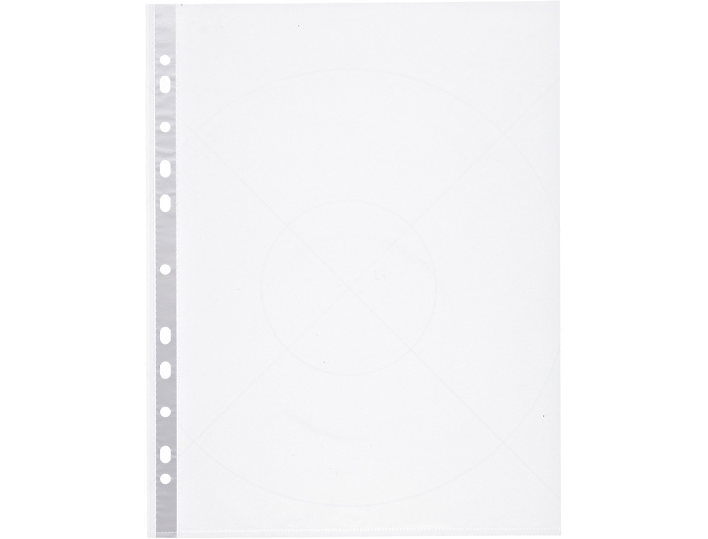 POCHETTE Q-CONNECT POLYPROPYLNE GRAIN 5/100E ECO PERFORE ANTISTATIQUE A4 210X297MM SACHET 10 UNITS