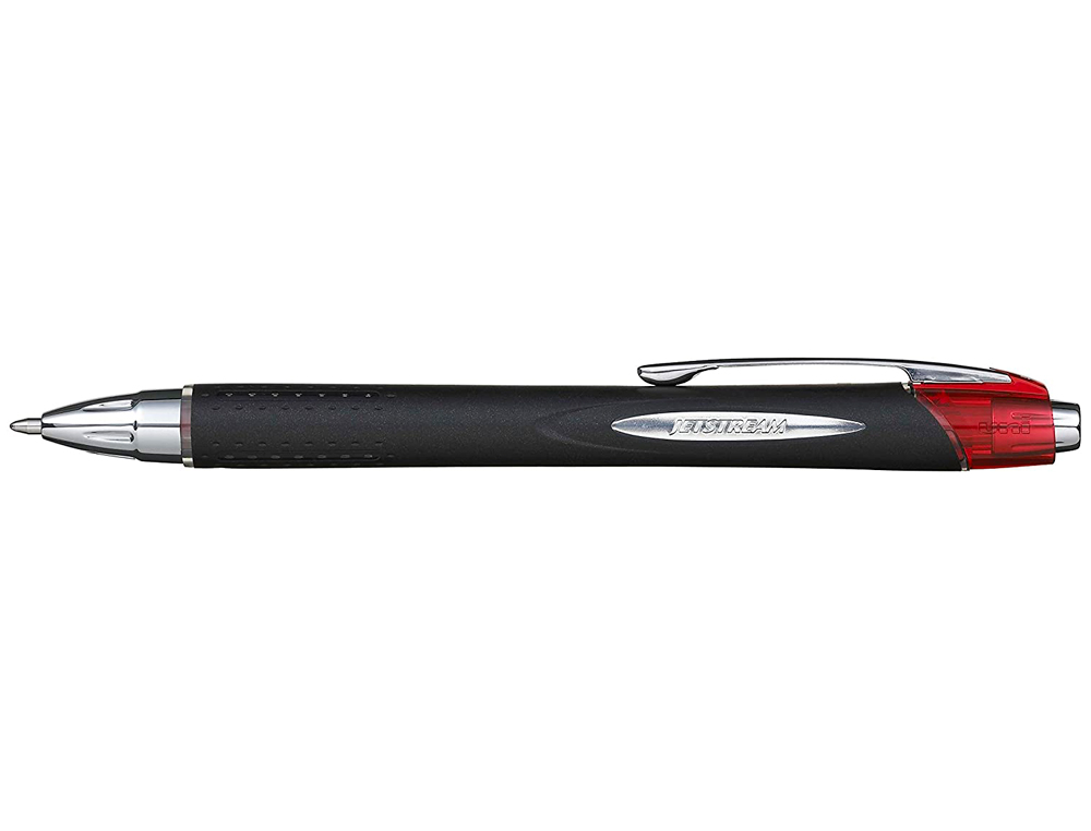 STYLO-BILLE UNIBALL RTRACTABLE JETSTREAM RT CRITURE MOYENNE 0.8MM GRIP ANTIGLISSE INTGRAL ENCRE ULTRA FLUIDE ROUGE