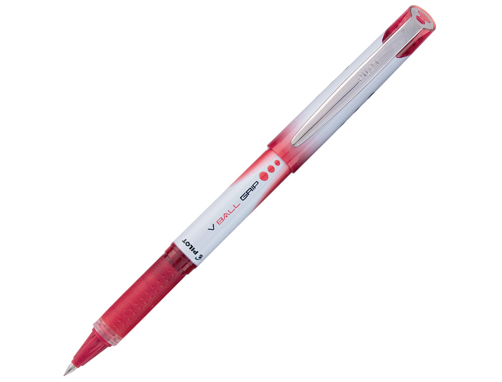 ROLLER PILOT VBALL GRIP CRITURE LARGE 1MM POINTE ACIER INOXYDABLE NIVEAU ENCRE LIQUIDE VISIBLE GRIP CAOUTCHOUC ROUGE