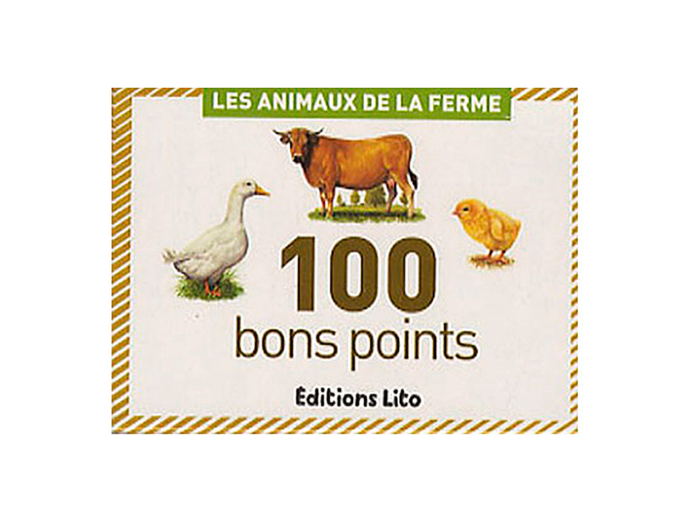 BON POINT DITIONS LITO ANIMAUX FERME TEXTE PDAGOGIQUE AU VERSO 61X82MM BOTE 100 UNITS