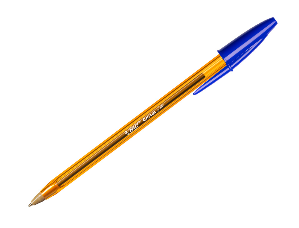 STYLO-BILLE BIC CRISTAL CRITURE FINE 0.4MM ENCRE CLASSIQUE BILLE INDFORMABLE CAPUCHON COULEUR ENCRE BLEU