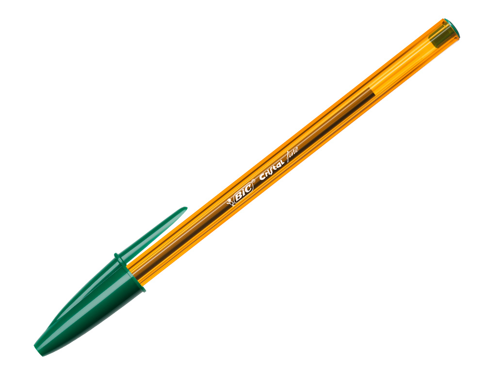 STYLO-BILLE BIC CRISTAL CRITURE FINE 0.4MM ENCRE CLASSIQUE BILLE INDFORMABLE CAPUCHON COULEUR ENCRE VERT