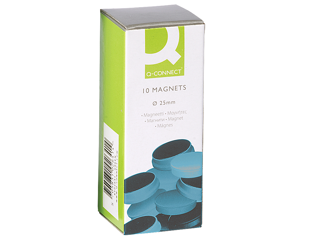 AIMANT Q-CONNECT DIAMÈTRE 25MM AFFICHAGE SIGNALISATION TOUTES SURFACES MÉTALLIQUES COLORIS BLEU BOÎTE 10 UNITÉS