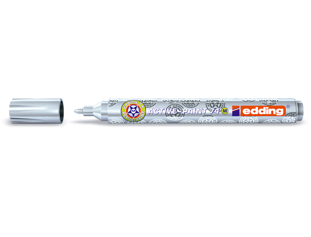 MARQUEUR EDDING ACTIVE PAINT POINTE FINE OGIVE ENCRE PIGMENTE OPAQUE LAQUE SYSTME VALVE COULEUR ARGENT