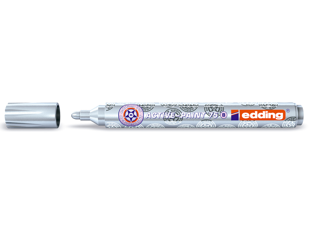 MARQUEUR EDDING ACTIVE PAINT POINTE MOYENNE OGIVE ENCRE PIGMENTE OPAQUE LAQUE SYSTME VALVE COULEUR ARGENT
