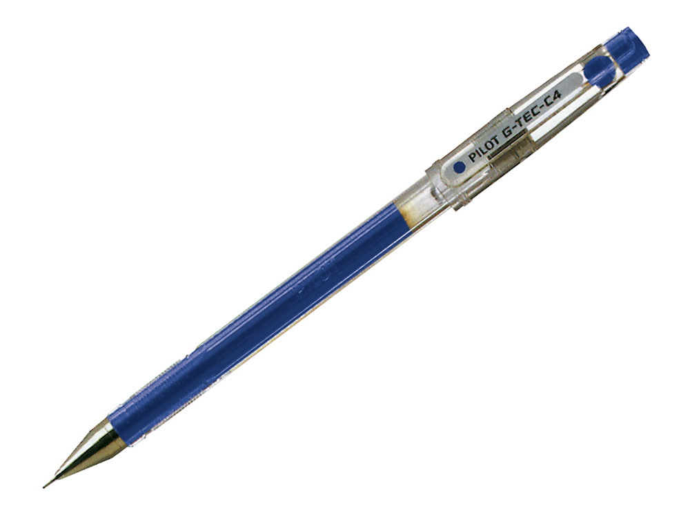 STYLO-BILLE PILOT G-TEC-C4 POINTE HI-TEC CRITURE EXTRA FINE 0.2MM ENCRE GEL CORPS TRANSLUCIDE BLEU