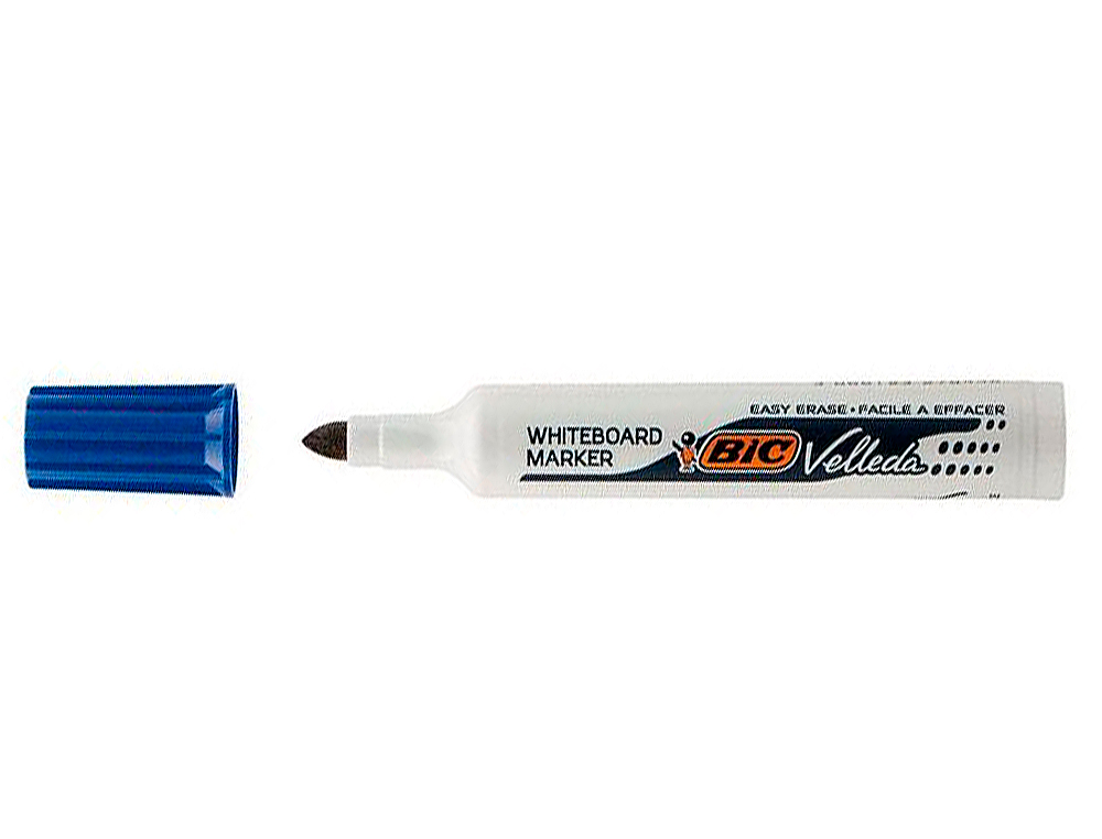 MARQUEUR BIC VELLEDA 1791 EFFAABLE POINTE BISEAUTE TRAC 2/5MM CORPS PLASTIQUE ENCRE CTONE BLEU