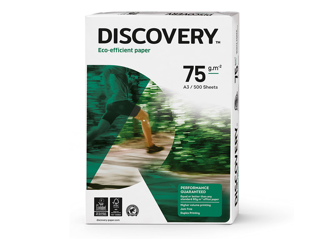 PAPIER DISCOVERY MULTIFONCTION GRAND VOLUME SANS BOURRAGE A3 75G/M2 BLANCHEUR 161 OPACIT 92 RIGIDIT 100 500 FEUILLES