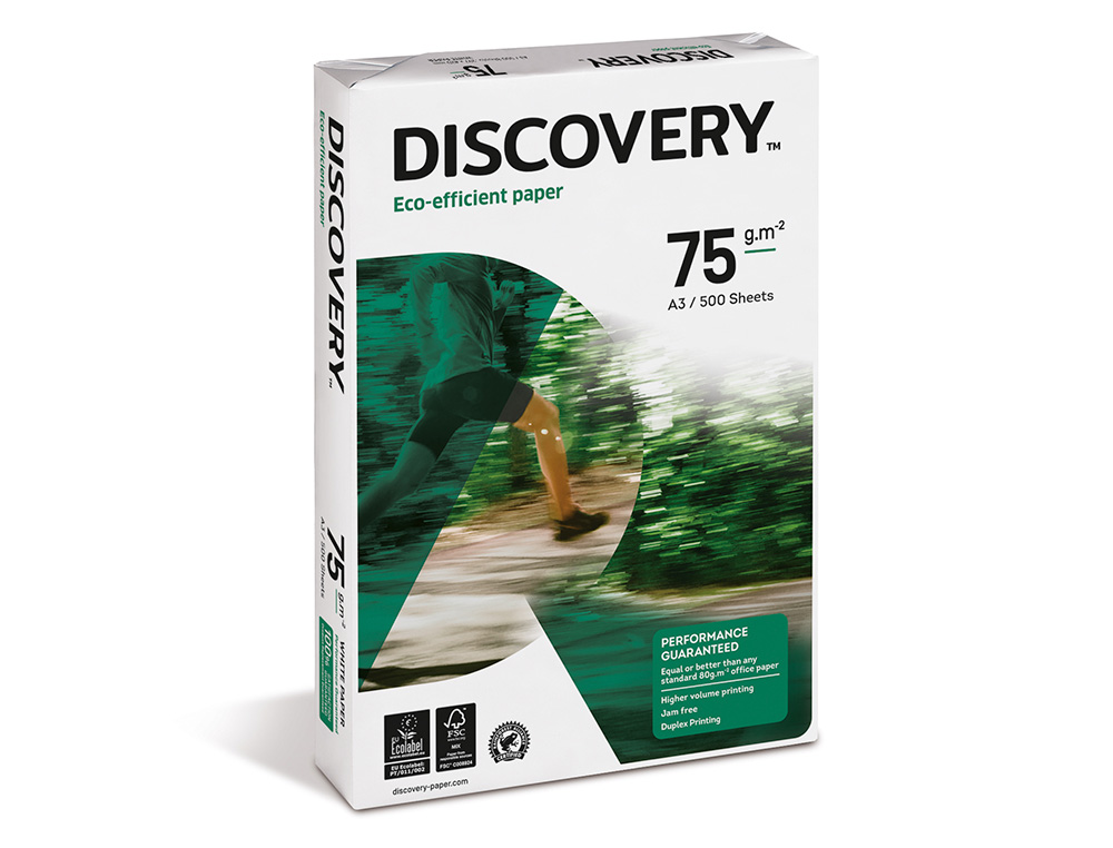 PAPIER DISCOVERY MULTIFONCTION GRAND VOLUME SANS BOURRAGE A3 75G/M2 BLANCHEUR 161 OPACIT 92 RIGIDIT 100 500 FEUILLES