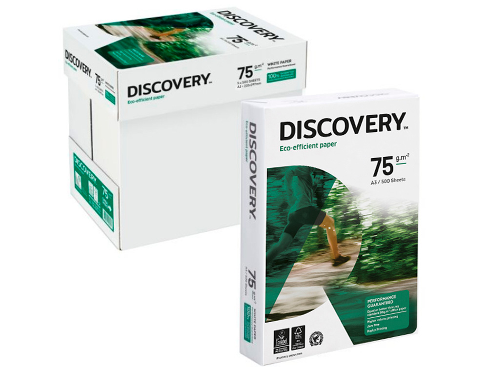 PAPIER DISCOVERY MULTIFONCTION GRAND VOLUME SANS BOURRAGE A3 75G/M2 BLANCHEUR 161 OPACIT 92 RIGIDIT 100 500 FEUILLES