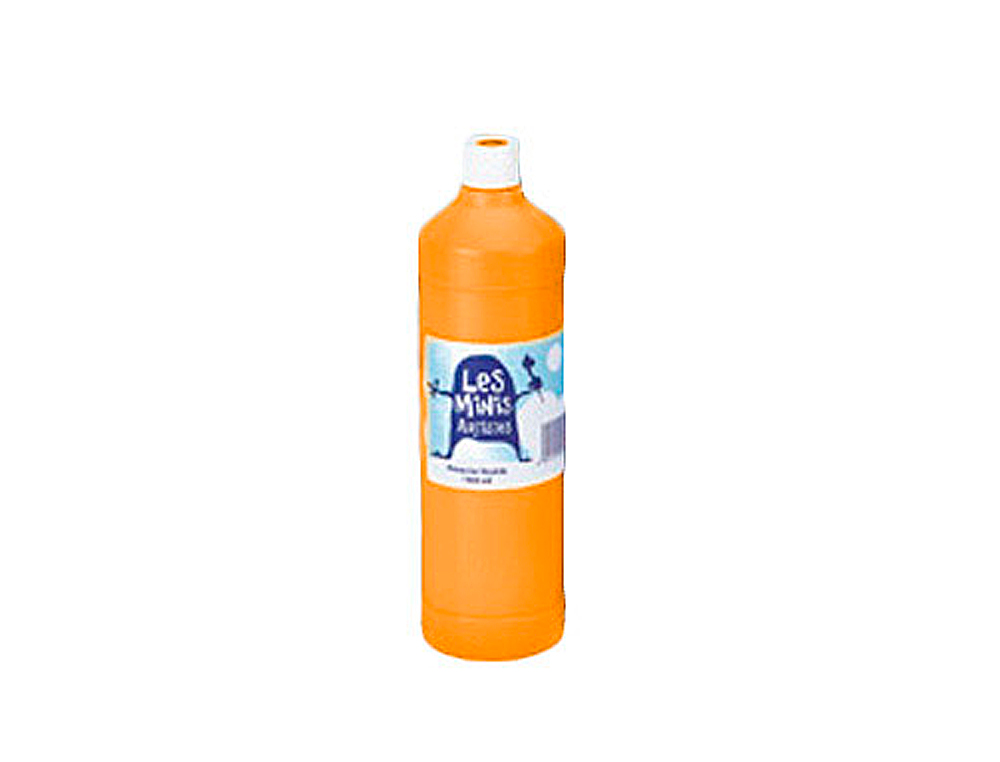 GOUACHE MINI ARTISTES ÉCONOMIQUE ULTRA-LAVABLE PRÊTE À L'EMPLOI ÉPAISSE ONCTUEUSE COLORIS ORANGE FLACON 1000ML