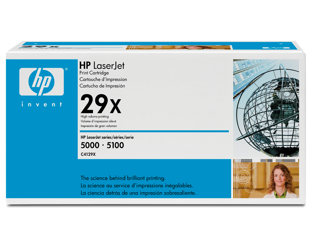 TONER LASER HP 29X C4129X POUR LASERJET 5000/5100 COULEUR NOIR HAUTE CAPACITÉ 10000P