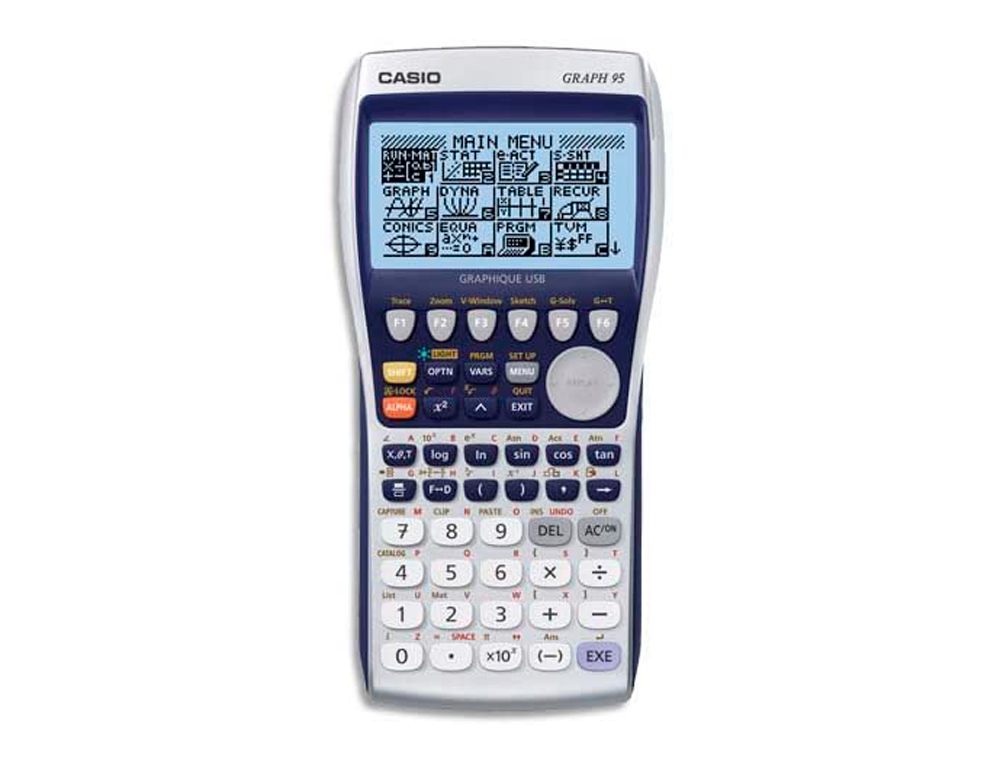 CALCULATRICE CASIO GRAPHIQUE GRAPH 95 GRAND CRAN CRITURE NATURELLE MMOIRE 61KO RAM 1.5 MO FLASH ROM 184.5X92.5X24MM