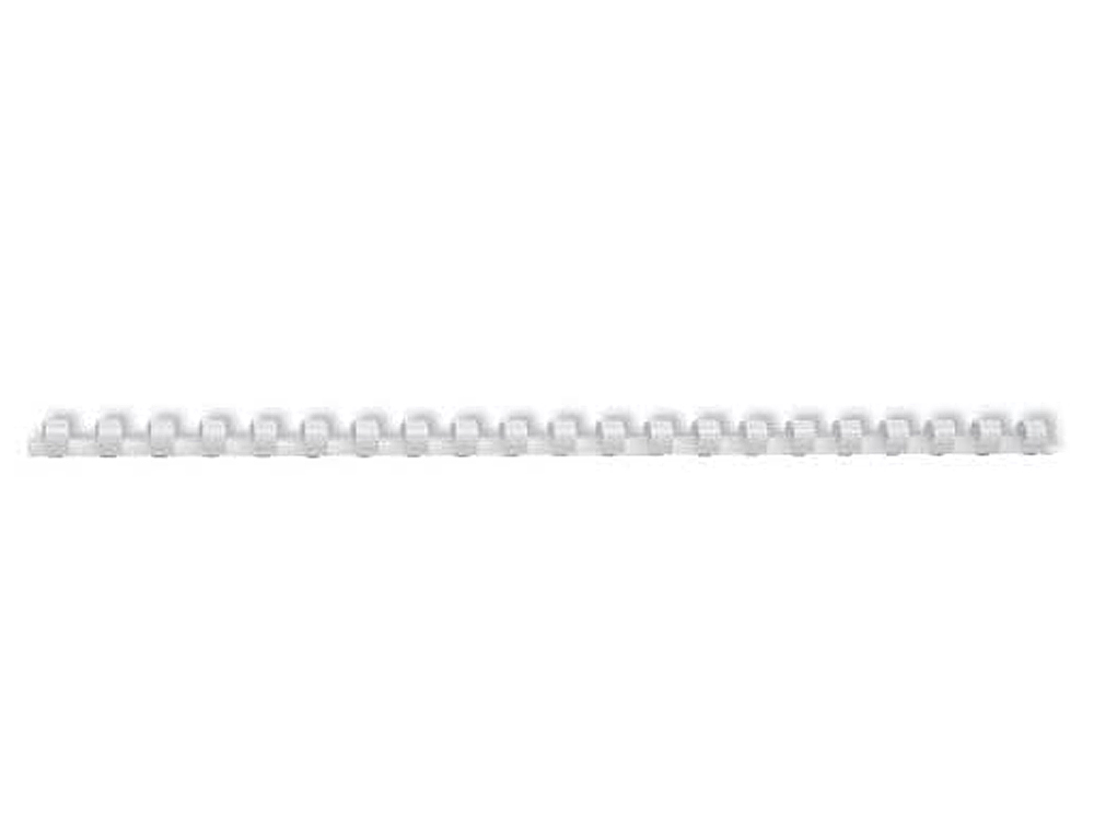 ANNEAU PLASTIQUE  RELIER FELLOWES DOS ROND CAPACIT 80F 12  MM DIAMTRE 300MM LONGUEUR COLORIS BLANC BOTE 100 UNITS