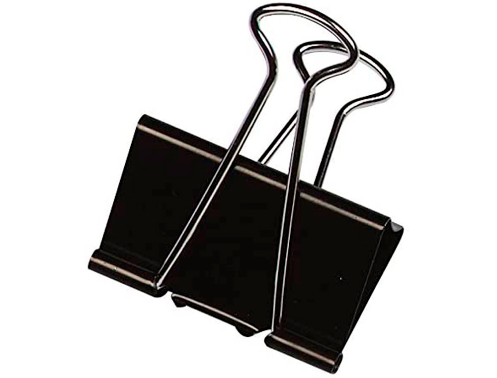 PINCE Q-CONNECT DOUBLE CLIP LARGEUR 19MM COLORIS NOIR BOITE CARTON 10 UNITES