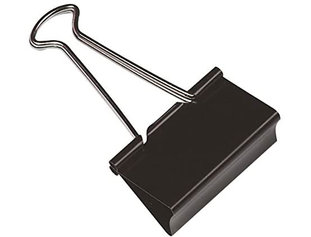 PINCE Q-CONNECT DOUBLE CLIP LARGEUR 19MM COLORIS NOIR BOITE CARTON 10 UNITES