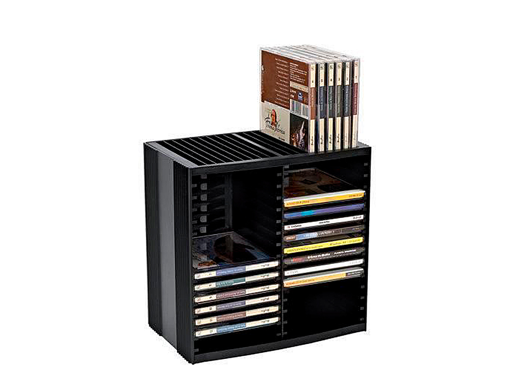 TOUR RANGEMENT FELLOWES SPRING RESSORTS RANGEMENT VERTICAL 30 CD 18 CD SUPPLMENTAIRES TOTAL 48 CD NOIR