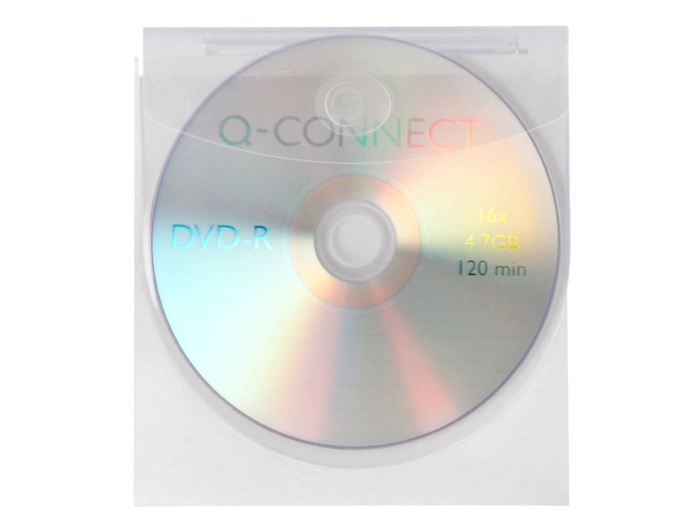 POCHETTE ADHSIVE Q-CONNECT CD-ROM POLYPROPYLNE 127X127MM RABAT FERMETURE ADHSIF REPOSITIONNABLE SACHET 10 UNITS