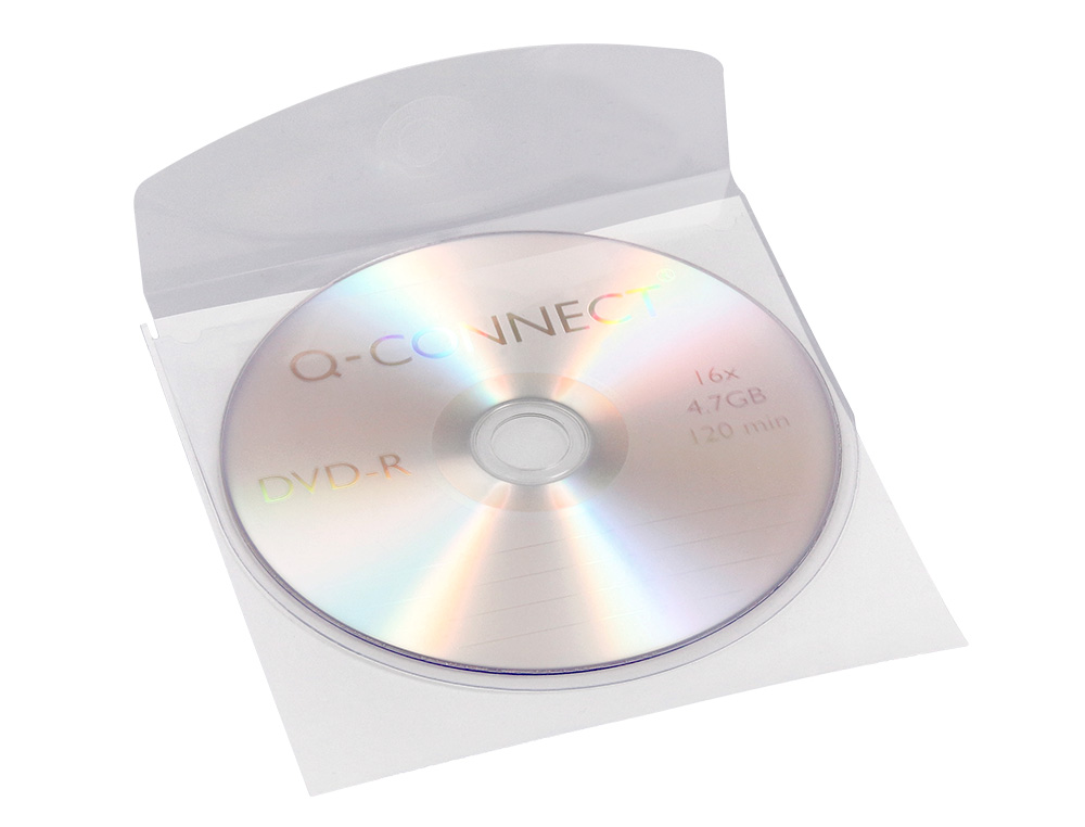 POCHETTE ADHSIVE Q-CONNECT CD-ROM POLYPROPYLNE 127X127MM RABAT FERMETURE ADHSIF REPOSITIONNABLE SACHET 10 UNITS