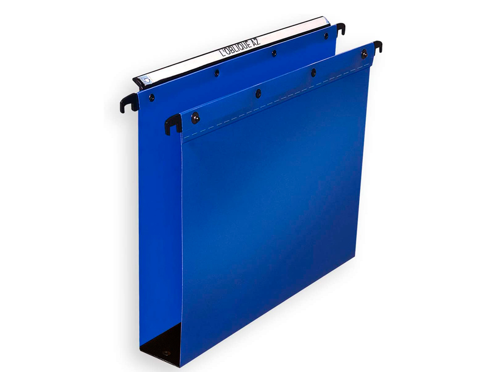 DOSSIER SUSPENDU L'OBLIQUE POLYPRO ULTIMATE 5/10E TIROIR ENTRAXE 330MM H250MM FOND 50 COLORIS BLEU PACK 10 UNITS